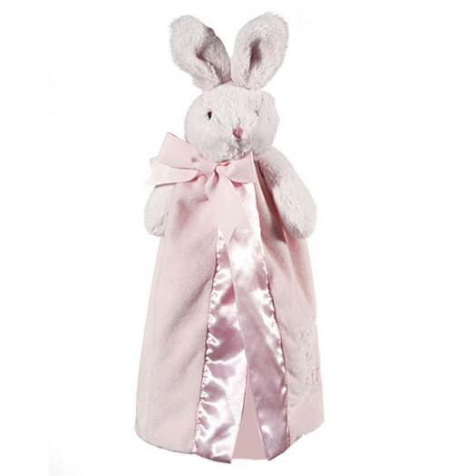 Personalized Soft Plush Pink Bunny Lovie Christmas Ornament
