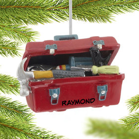 Personalized Red Tool Box Christmas Ornament