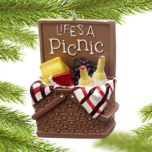 Personalized Life's A Picnic Basket Christmas Ornament
