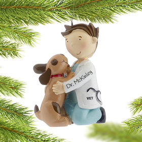 Personalized Male Vet Christmas Ornament