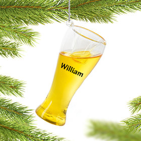 Personalized Cheer Beer Glass Christmas Ornament