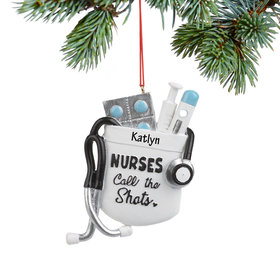 Personalized Nurses Call the Shots Christmas Ornament
