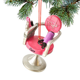 Personalized Hair Stylist Chair Christmas Ornament