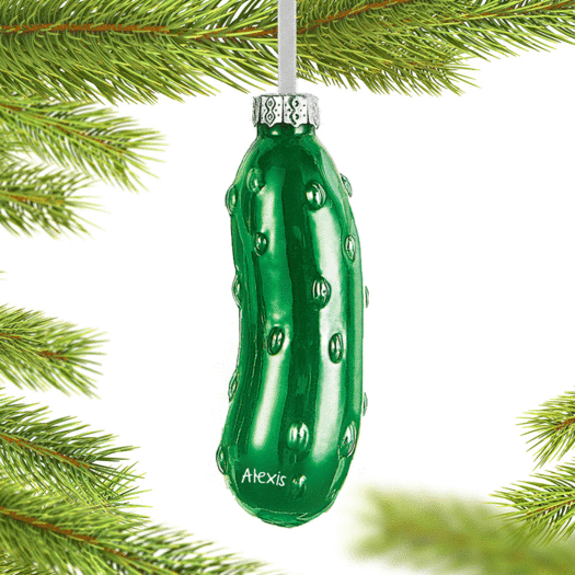 Personalized Christmas Pickle In Window Gift Box Christmas Ornament