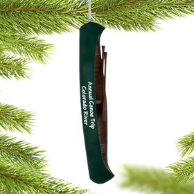 Personalized Canoe (Green) Christmas Ornament