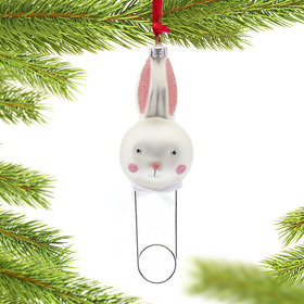 Personalized Rabbit or Bunny Diaper Pin Christmas Ornament