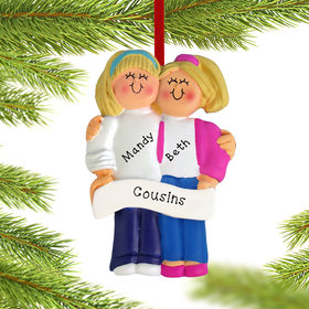 Personalized Friends or Sisters Christmas Ornament