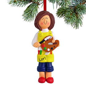 Personalized Artist Female Christmas Ornament