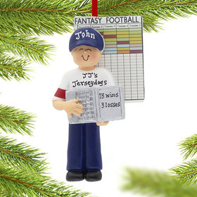 Personalized Fantasy Football Male Christmas Ornament