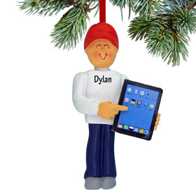 Personalized Touch Tablet Computer Male Christmas Ornament