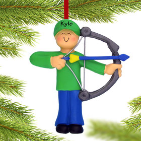 Personalized Archery Male Christmas Ornament