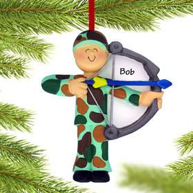 Personalized Bow Hunter Christmas Ornament