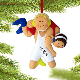 Personalized Wrestling Male Christmas Ornament