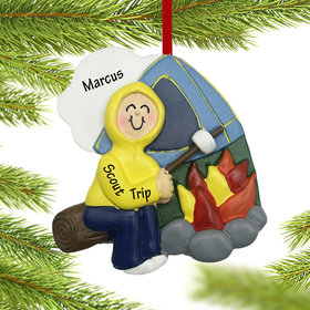 Personalized Camping Boy Christmas Ornament