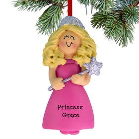 Personalized Glitter Princess Christmas Ornament