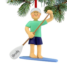 Personalized Paddle Board Male Christmas Ornament
