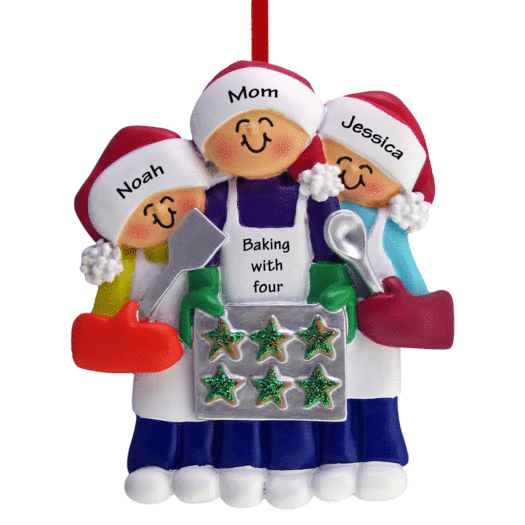 Baking Cookies with Expecting Mom (2 Children) Christmas Ornament