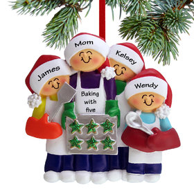 Baking Cookies with Expecting Mom (3 Children) Christmas Ornament