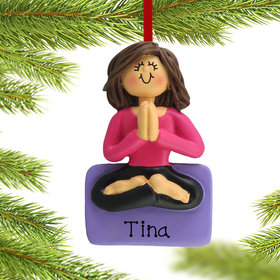 Personalized Yoga Female Christmas Ornament