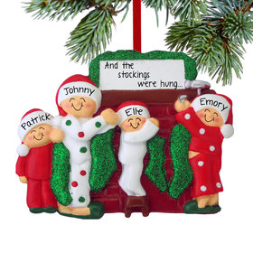 Personalized Hanging Stockings Family of 4 Christmas Ornament