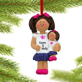 Personalized Little Girl Holding A Doll Christmas Ornament