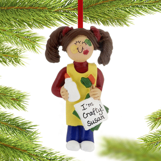 Personalized Arts and Crafts Project Girl Christmas Ornament