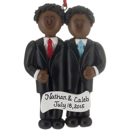 Personalized Same Sex Marriage (Men) Christmas Ornament