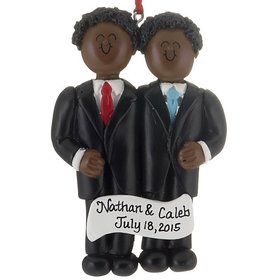 Personalized Same Sex Marriage (Men) Christmas Ornament