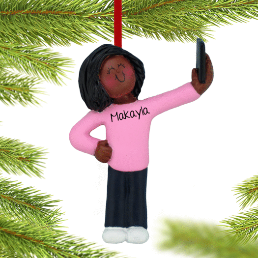 Personalized Selfie Female Christmas Ornament