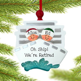 Personalized Cruise Ship Retired Couple Christmas Ornament