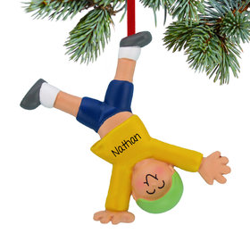 Personalized Tumbling or Cartwheel Boy Christmas Ornament