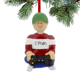 Personalized Video Game Boy Christmas Ornament
