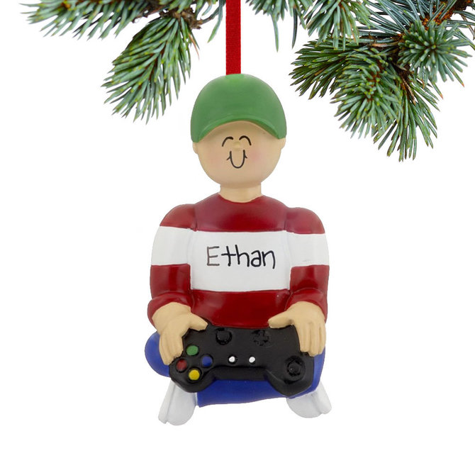 Video Gamer Christmas Ornament, Personalized Boy Girl Ornament, Game On  Christmas Tree Kids Ornament, Video Controller Ornament For Toddler