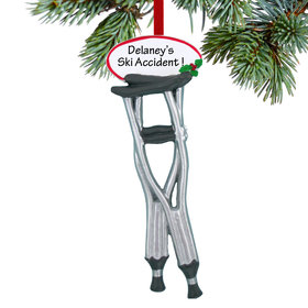 Personalized Pair of Crutches Christmas Ornament
