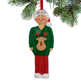 Personalized Ugly Christmas Sweater Contest Winner Christmas Ornament