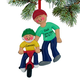 Personalized Learning To Ride A Bike (Adult Male) Christmas Ornament