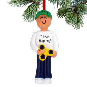 Personalized Fidget Spinner Boy Christmas Ornament