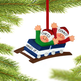 Personalized Roller Coaster Couple Christmas Ornament