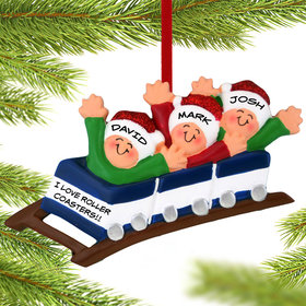 Roller Coaster 3 Friends Christmas Ornament