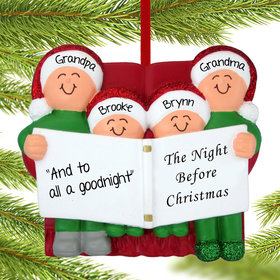 Night Before Family of 4 Grandparents Christmas Ornament