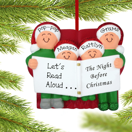 Personalized Night Before Christmas Family of 4 Christmas Ornament