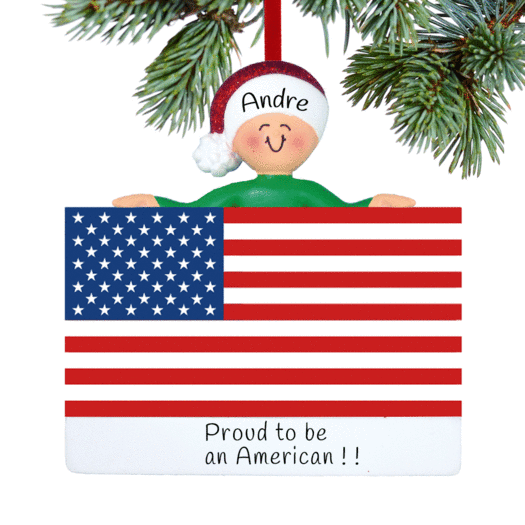 Personalized Patriotic Person Christmas Ornament