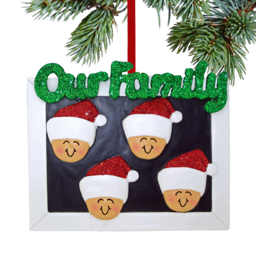 Our Family of 4 Christmas Ornament