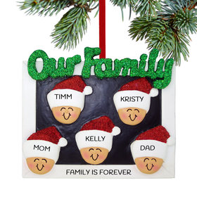 Personalized Our Family of 5 Christmas Ornament