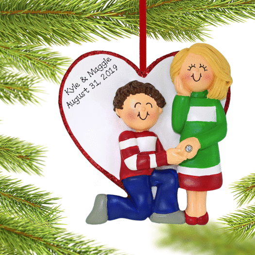 Personalized Will You Marry Me Couple Christmas Ornament