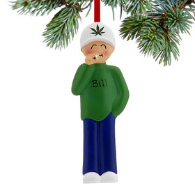 Personalized Marijuana Male Christmas Ornament