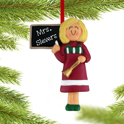 Personalized Teacher at the Blackboard Christmas Ornament