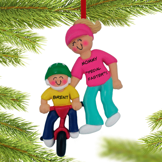Personalized Learning To Ride A Bike (Adult Female) Christmas Ornament