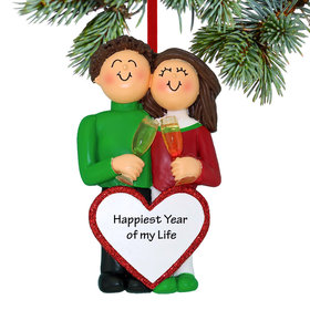 Personalized First Anniversary Couple Christmas Ornament
