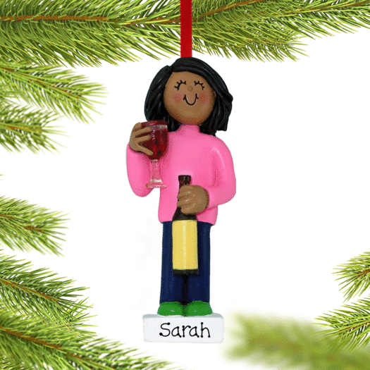 Personalized Wine Lover Christmas Ornament